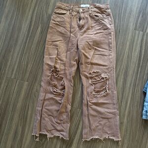 Distressed Brown Women's Jeans